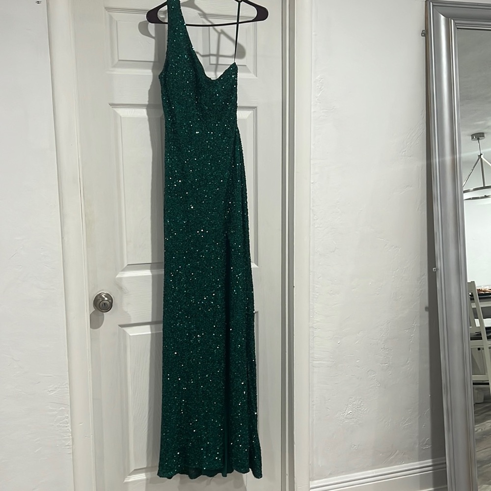 Green  sequin party dress, one-piece, fits true to size